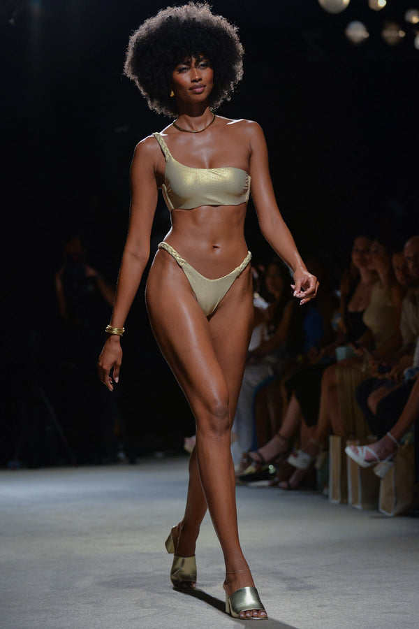 Luli Fama SAIL ON - One Shoulder Braided Laced Back Top & Braided Moderate Botto – Luli Fama