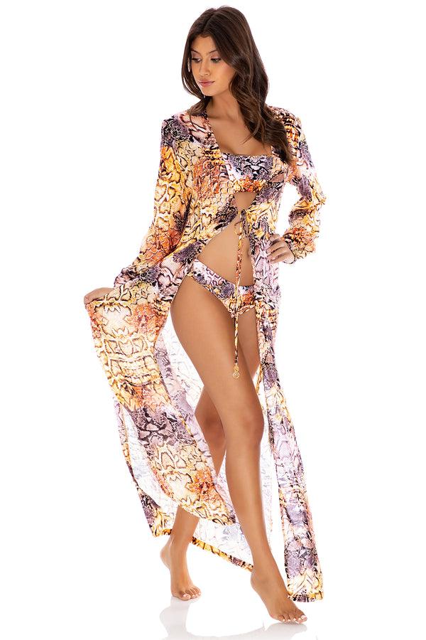 Luli Fama Skins Long Tunic & Swim Cover-Up - Snake – Luli Fama