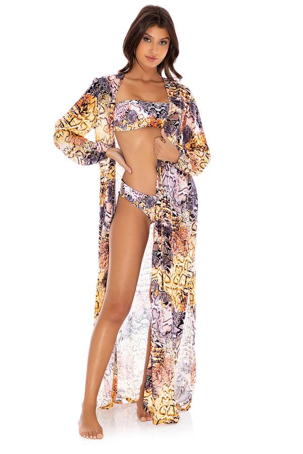 Luli Fama Skins Long Tunic & Swim Cover-Up - Snake – Luli Fama