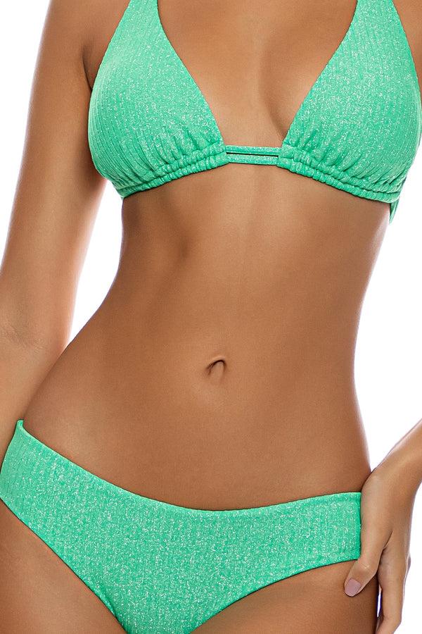 Luli Fama STARLIGHT - Triangle Halter Top & Seamless Full Ruched Back Bottom • M – Luli Fama
