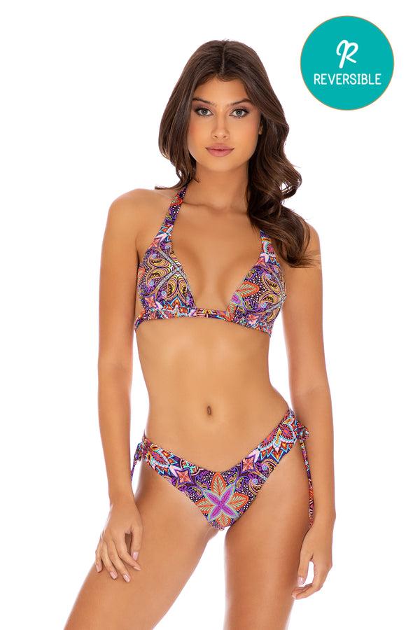 luli fama Tiki Babe - Triangular Halter Top & Drawstring Bottom – Luli Fama