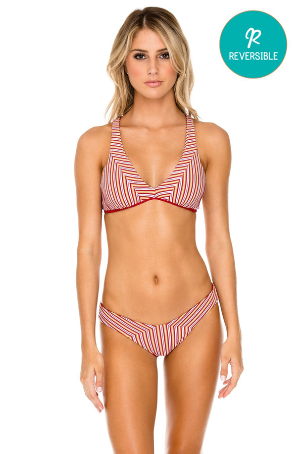 luli fama TORRE DE ORO - Cross Back Halter Top & Moderate Bottom • Torero – Luli Fama