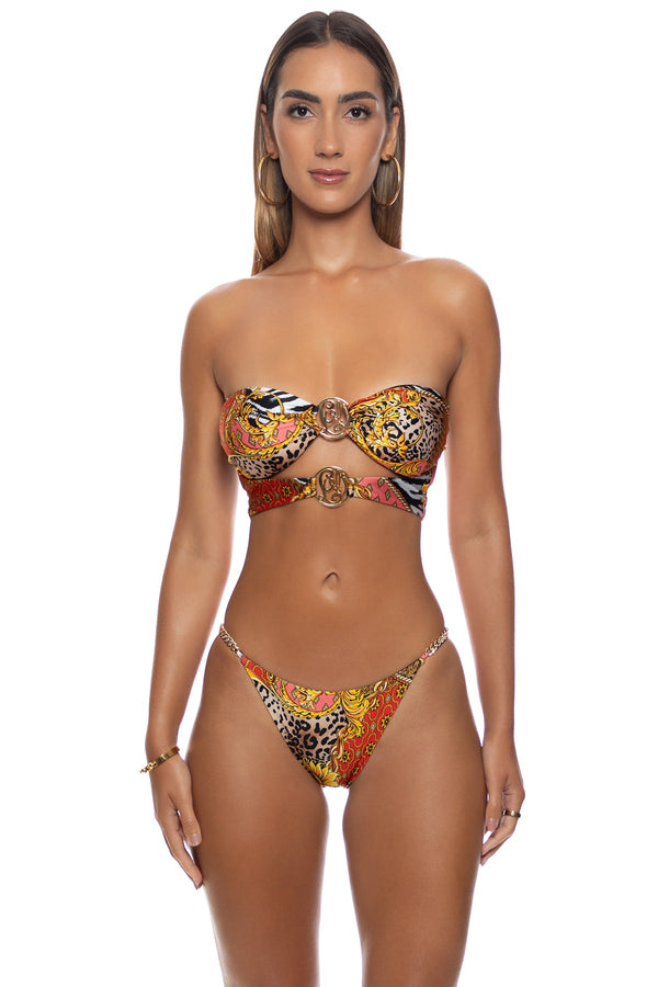 luli fama TROPICAL MAJESTY - Double Loop Bandeau Crop Top & Chain Sides Full Bac – Luli Fama