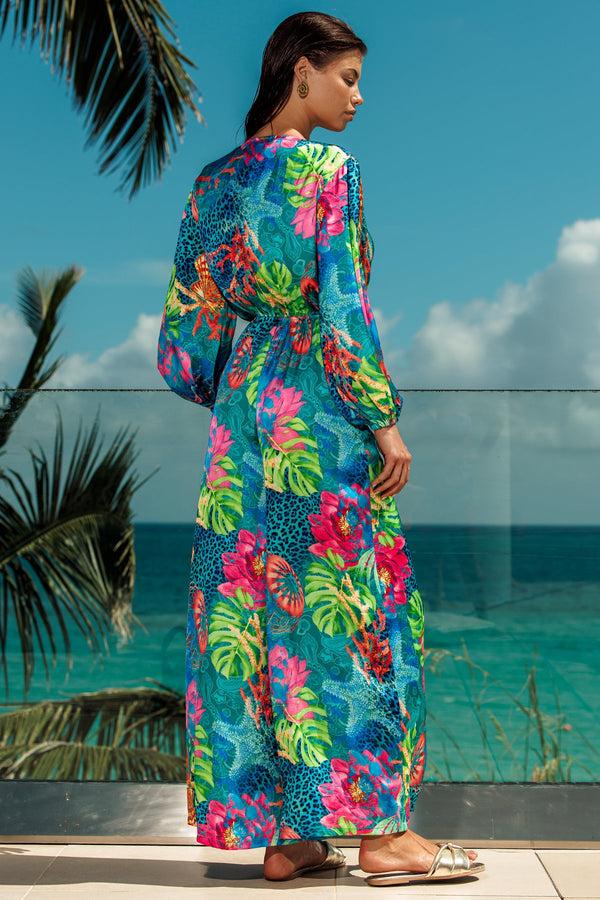 Luli Fama TROPICAL SIREN Long Sleeve Jumpsuit - Multicolor – Luli Fama