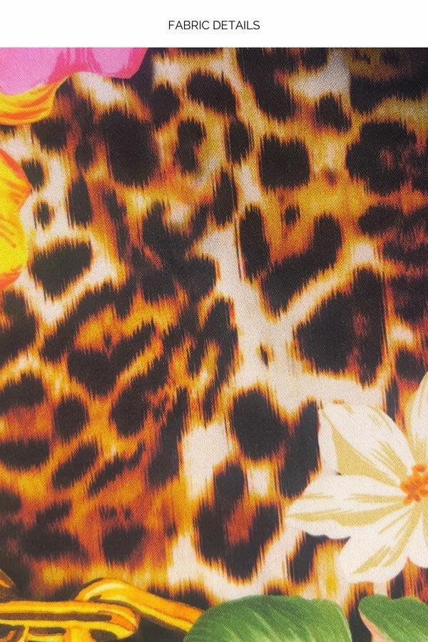 Luli Fama VISIONS OF PARADISE - Chain Bralette Side Slit Maxi Dress • Multi Blac – Luli Fama