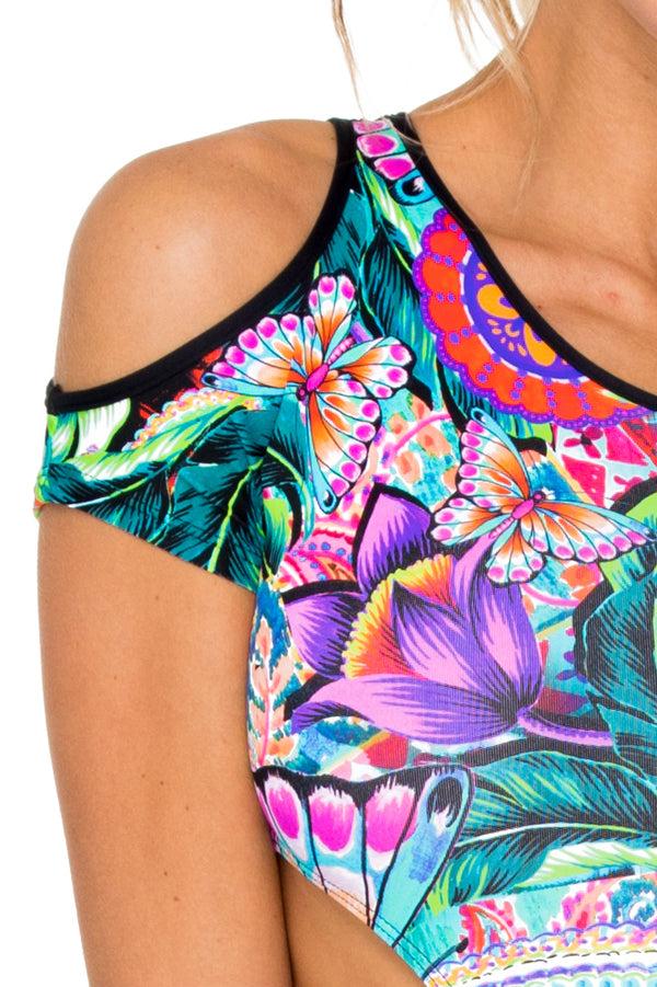 Luli Fama VIVA CUBA - Shortsleeve Body Suit • Multicolor – Luli Fama