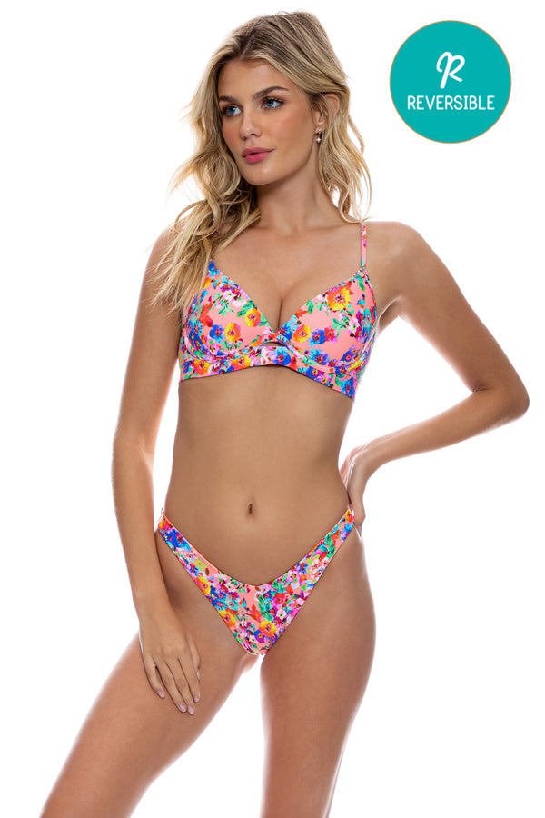 luli fama WATER BLOSSOMS - Underwire Top & High Leg Brazilian Bottom • Electric – Luli Fama