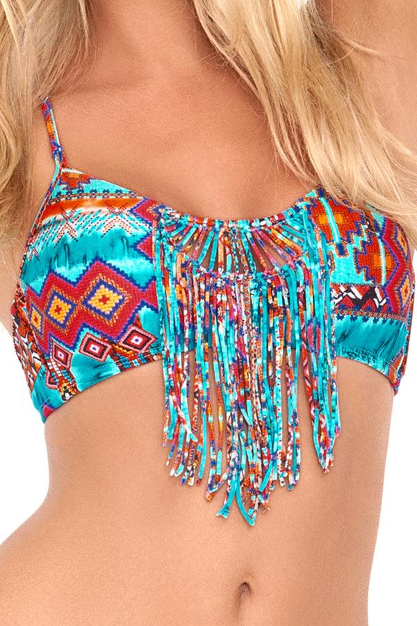 Luli Fama WILD & FREE - Weave Fringed Sporty Bra Top & Weave Fringed Skimpy Bott – Luli Fama