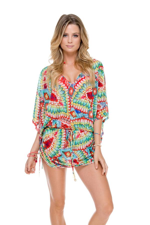luli fama WILD HEART - Cabana V Neck Dress • Multicolor – Luli Fama