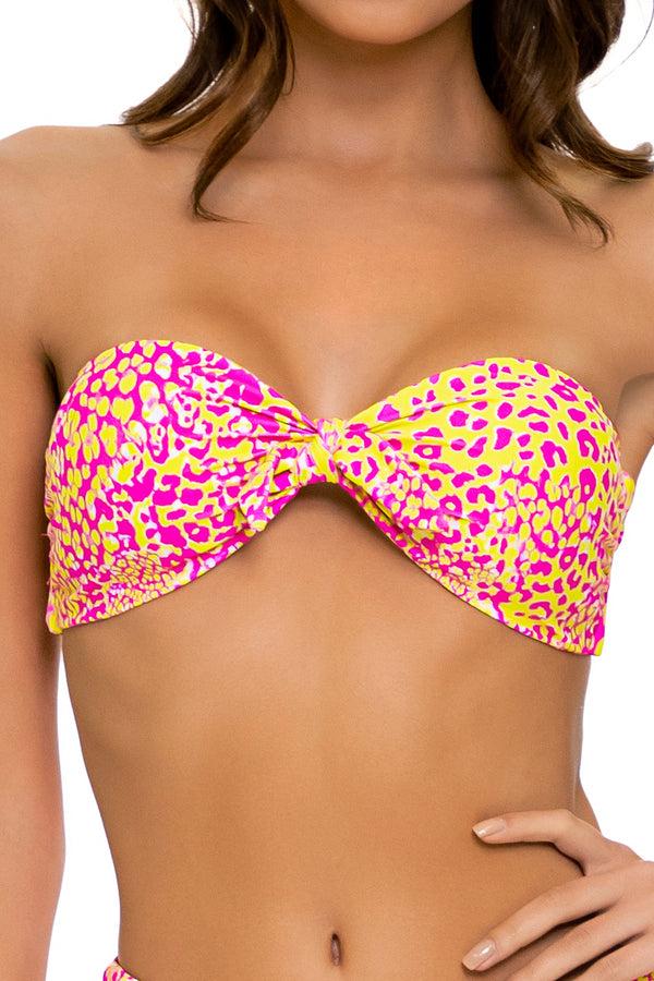 Luli Fama Wild Sweetheart Tie-Front High Leg Bottom Bow Bandeau – Luli Fama