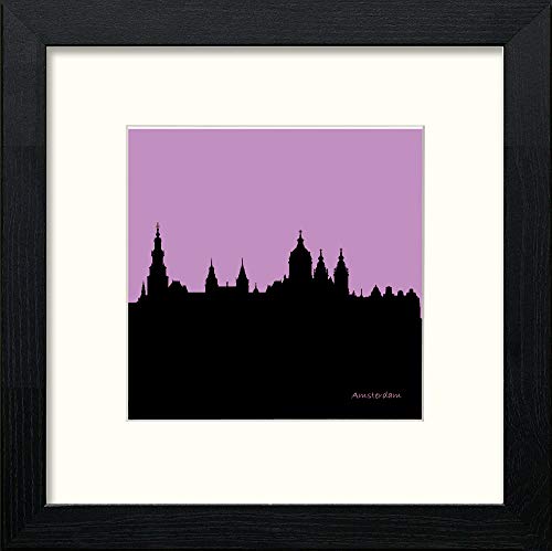 lumartos Amsterdam Silhouette – Black Wood Frame Wall Art – Framed Wall Art Print by Lumartos Premium Home Décor