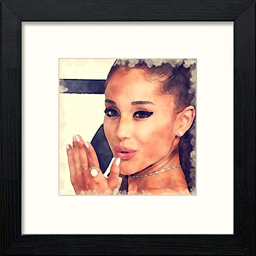 lumartos Ariana Grande – Black Wood Frame Wall Art – Framed Wall Art Print by Lumartos Premium Home Décor