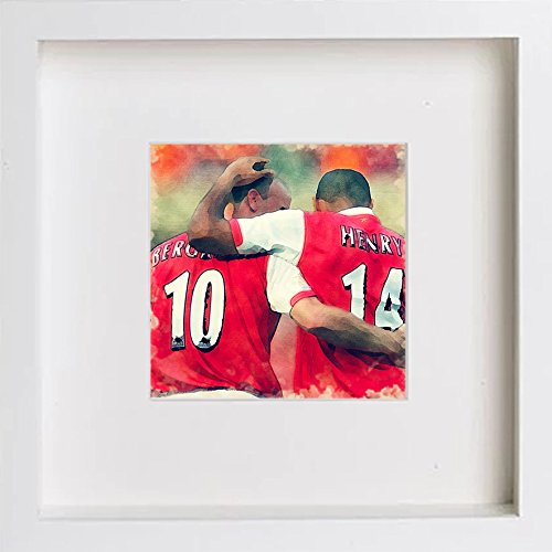 lumartos Arsenal FC Henry & Bergkamp 0006 – White Frame Wall Art – Framed Wall Art Print by Lumartos Premium Home Décor
