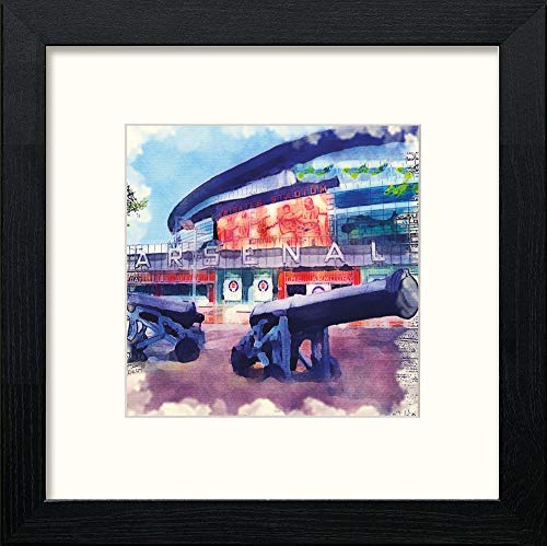 lumartos Arsenal FC Stadium – Black Wood Frame Wall Art – Framed Wall Art Print by Lumartos Premium Home Décor