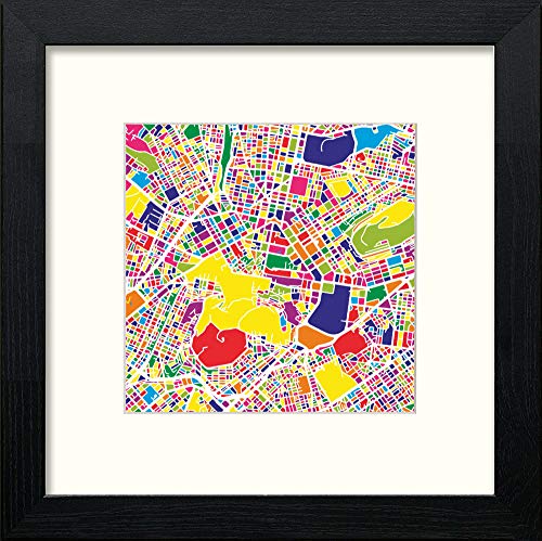 lumartos Athens Map – Black Wood Frame Wall Art – Framed Wall Art Print by Lumartos Premium Home Décor