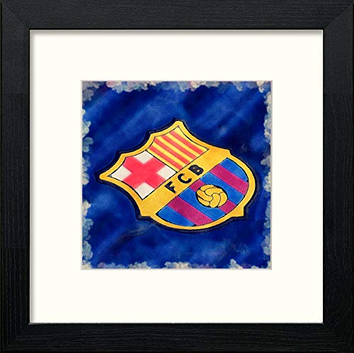 lumartos Barcelona FC Badge – Black Wood Frame Wall Art – Framed Wall Art Print by Lumartos Premium Home Décor