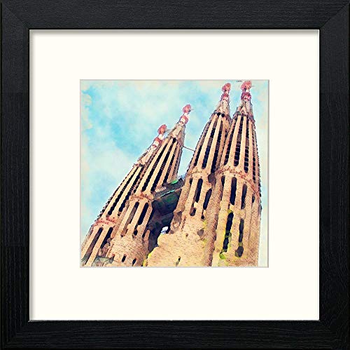 lumartos Barcelona Sagrada Familia – Black Wood Frame Wall Art – Framed Wall Art Print by Lumartos Premium Home Décor
