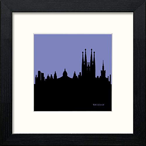 lumartos Barcelona Silhouette – Black Wood Frame Wall Art – Framed Wall Art Print by Lumartos Premium Home Décor