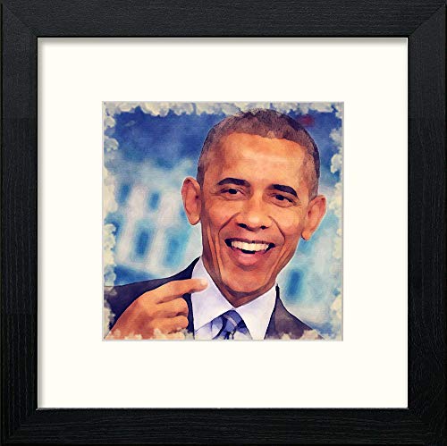 lumartos Barrack Obama – Black Wood Frame Wall Art – Framed Wall Art Print by Lumartos Premium Home Décor