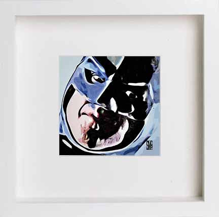 lumartos Batman 0008 – White Frame Wall Art – Framed Wall Art Print by Lumartos Premium Home Décor
