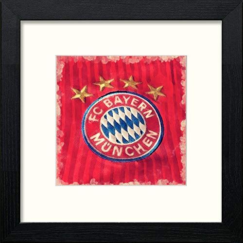 lumartos Bayern Munchen Badge – Black Wood Frame Wall Art – Framed Wall Art Print by Lumartos Premium Home Décor