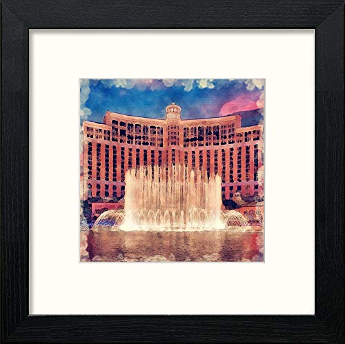 lumartos Bellagio Hotel Las Vegas – Black Wood Frame Wall Art – Framed Wall Art Print by Lumartos Premium Home Décor