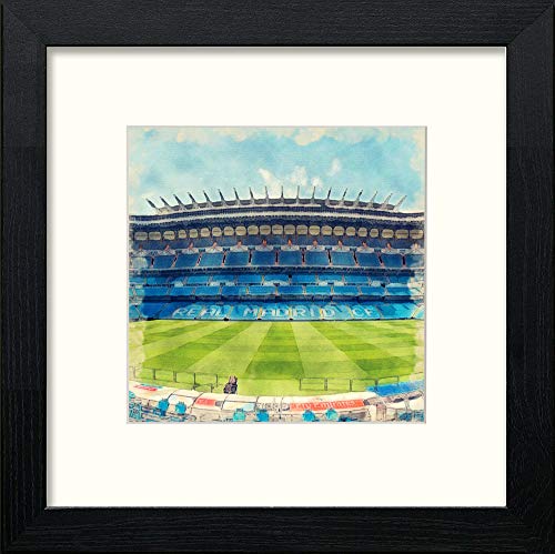 lumartos Bernabeu Real Madrid Stadium – Black Wood Frame Wall Art – Framed Wall Art Print by Lumartos Premium Home Décor