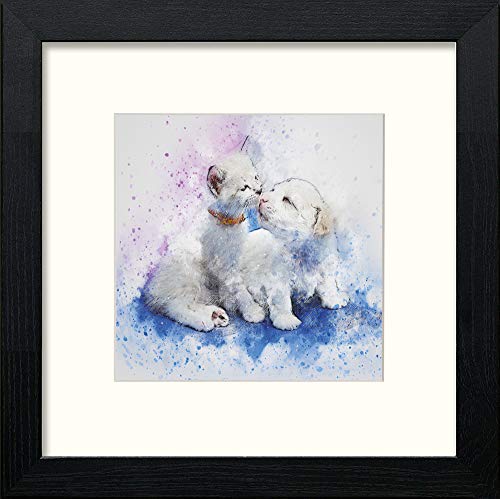 lumartos Best Friends – Black Wood Frame Wall Art – Framed Wall Art Print by Lumartos Premium Home Décor