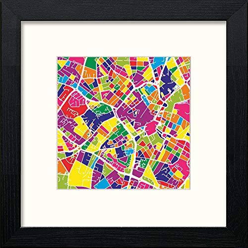 lumartos Birmingham Uk Map – Black Wood Frame Wall Art – Framed Wall Art Print by Lumartos Premium Home Décor