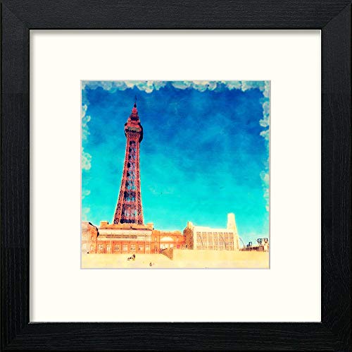 lumartos Blackpool Tower – Black Wood Frame Wall Art – Framed Wall Art Print by Lumartos Premium Home Décor