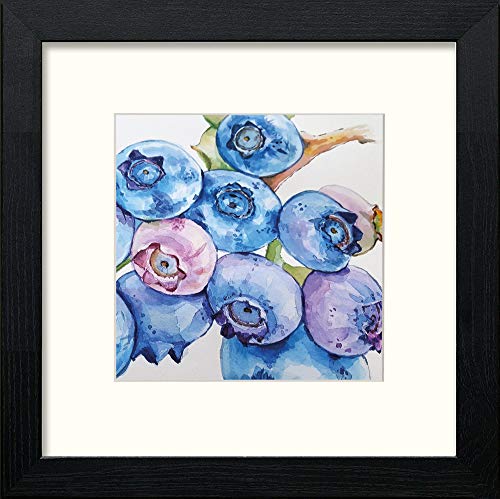 lumartos Blueberries – Black Wood Frame Wall Art – Framed Wall Art Print by Lumartos Premium Home Décor