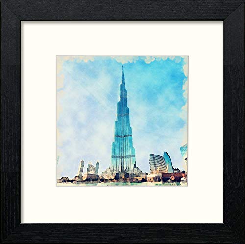 lumartos Burj Khalifa – Black Wood Frame Wall Art – Framed Wall Art Print by Lumartos Premium Home Décor
