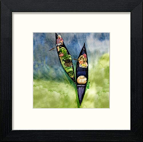 lumartos Canoes – Black Wood Frame Wall Art – Framed Wall Art Print by Lumartos Premium Home Décor