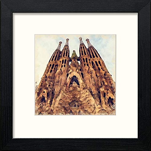lumartos Cathedral Basilica Of Barcelona – Black Wood Frame Wall Art – Framed Wall Art Print by Lumartos Premium Home Décor