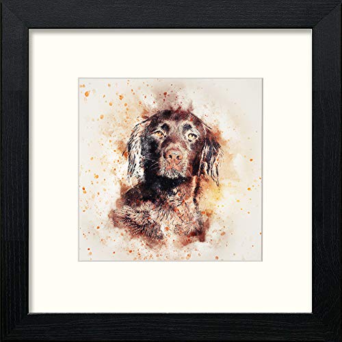lumartos Chocolate Retriever – Black Wood Frame Wall Art – Framed Wall Art Print by Lumartos Premium Home Décor