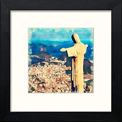 lumartos Christ The Redeemer – Black Wood Frame Wall Art – Framed Wall Art Print by Lumartos Premium Home Décor