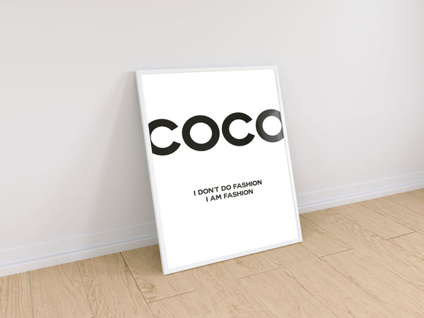 lumartos Coco I Don't Do Fashion Quote – Framed Wall Art Print by Lumartos Premium Home Décor lumartos Coco I Don't Do Fashion Quote – Framed Wall Art Print by Lumartos Premium Home Décor