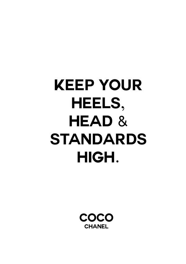 lumartos Coco Keep Your Heels Head & Standards High Quote Print – A4 Frame – Framed Wall Art Print by Lumartos Premium Home Décor lumartos Coco Keep Your Heels Head & Standards High Quote Print – A4 Frame – Framed Wall Art Print by Lumartos Premium Home Décor