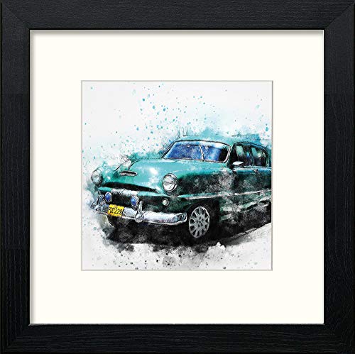 lumartos Cuba Car – Black Wood Frame Wall Art – Framed Wall Art Print by Lumartos Premium Home Décor