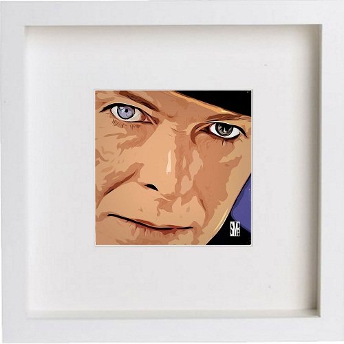 lumartos David Bowie 0021 – White Frame Wall Art – Framed Wall Art Print by Lumartos Premium Home Décor