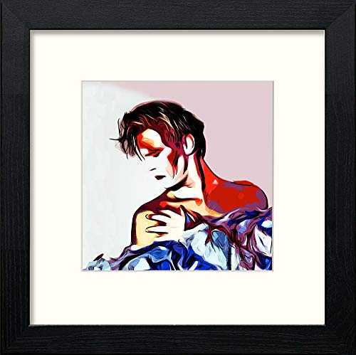 lumartos David Bowie Pierrot – Black Wood Frame Wall Art – Framed Wall Art Print by Lumartos Premium Home Décor