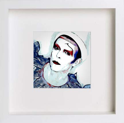 lumartos David Bowie Pierrot Clown 2 Turquoise 0244 – Framed Wall Art Print by Lumartos Premium Home Décor