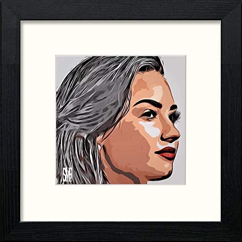lumartos Demi Lovato – Black Wood Frame Wall Art – Framed Wall Art Print by Lumartos Premium Home Décor
