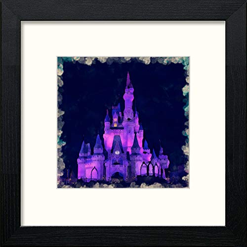 lumartos Disney World Castle – Black Wood Frame Wall Art – Framed Wall Art Print by Lumartos Premium Home Décor