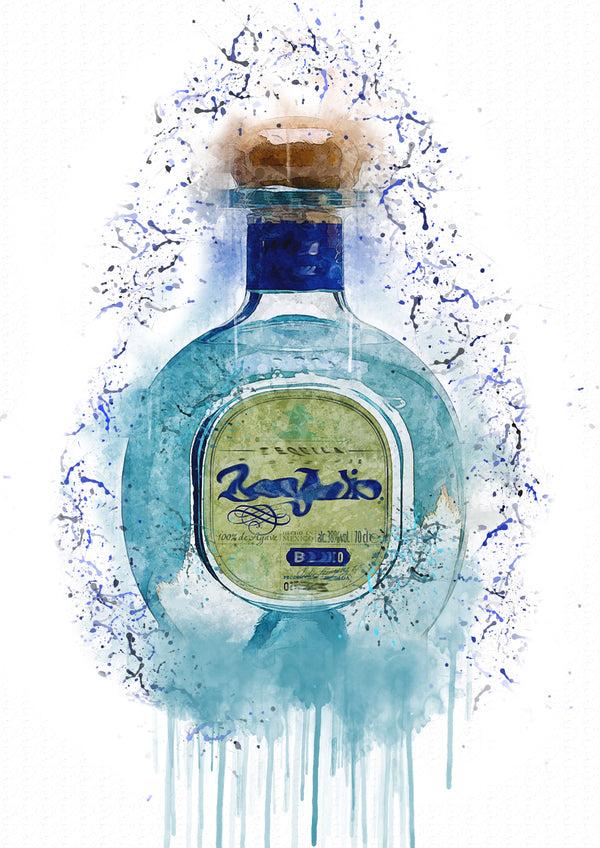 lumartos Don Tequila Splash Print – A4 Frame Wall Art – Framed Wall Art Print by Lumartos Premium Home Décor