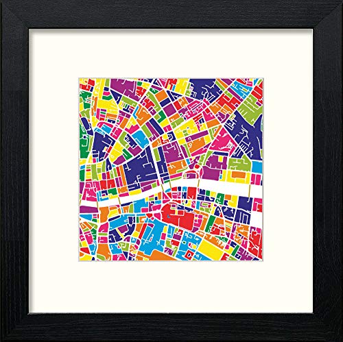 lumartos Dublin Map – Black Wood Frame Wall Art – Framed Wall Art Print by Lumartos Premium Home Décor