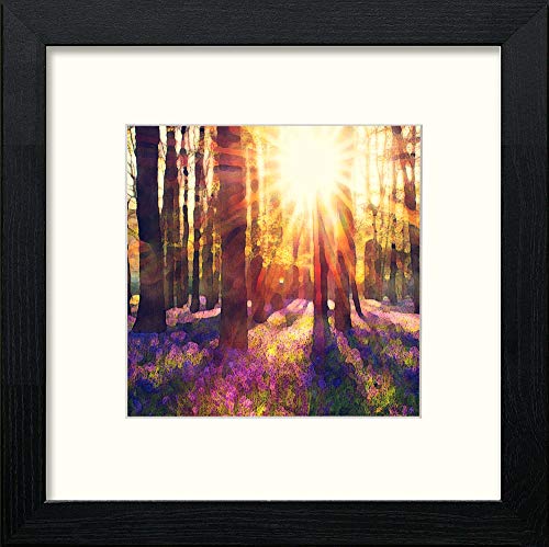lumartos Dusty Bluebells – Black Wood Frame Wall Art – Framed Wall Art Print by Lumartos Premium Home Décor