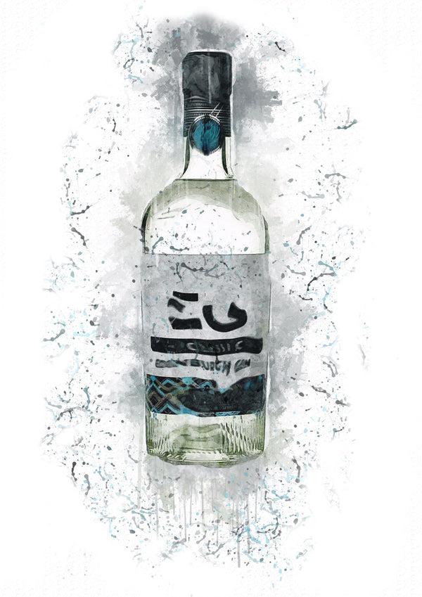 lumartos Edin Gin Splash Print – A4 Frame Wall Art – Framed Wall Art Print by Lumartos Premium Home Décor