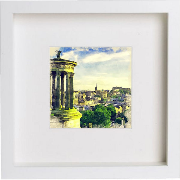 lumartos Edinburgh Calton Hill 0025 – White Frame Wall Art – Framed Wall Art Print by Lumartos Premium Home Décor