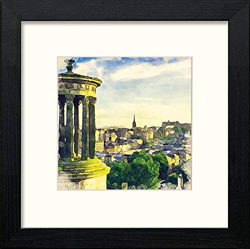 lumartos Edinburgh Calton Hill – Black Wood Frame Wall Art – Framed Wall Art Print by Lumartos Premium Home Décor